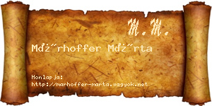 Márhoffer Márta névjegykártya